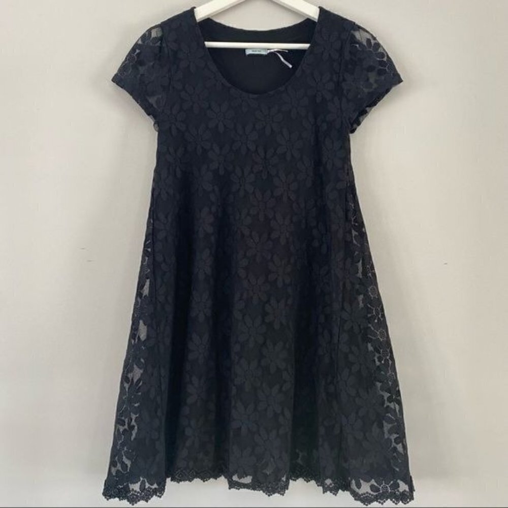 UO Kimchi Blue Y2K Black Lace Daisy Dress S